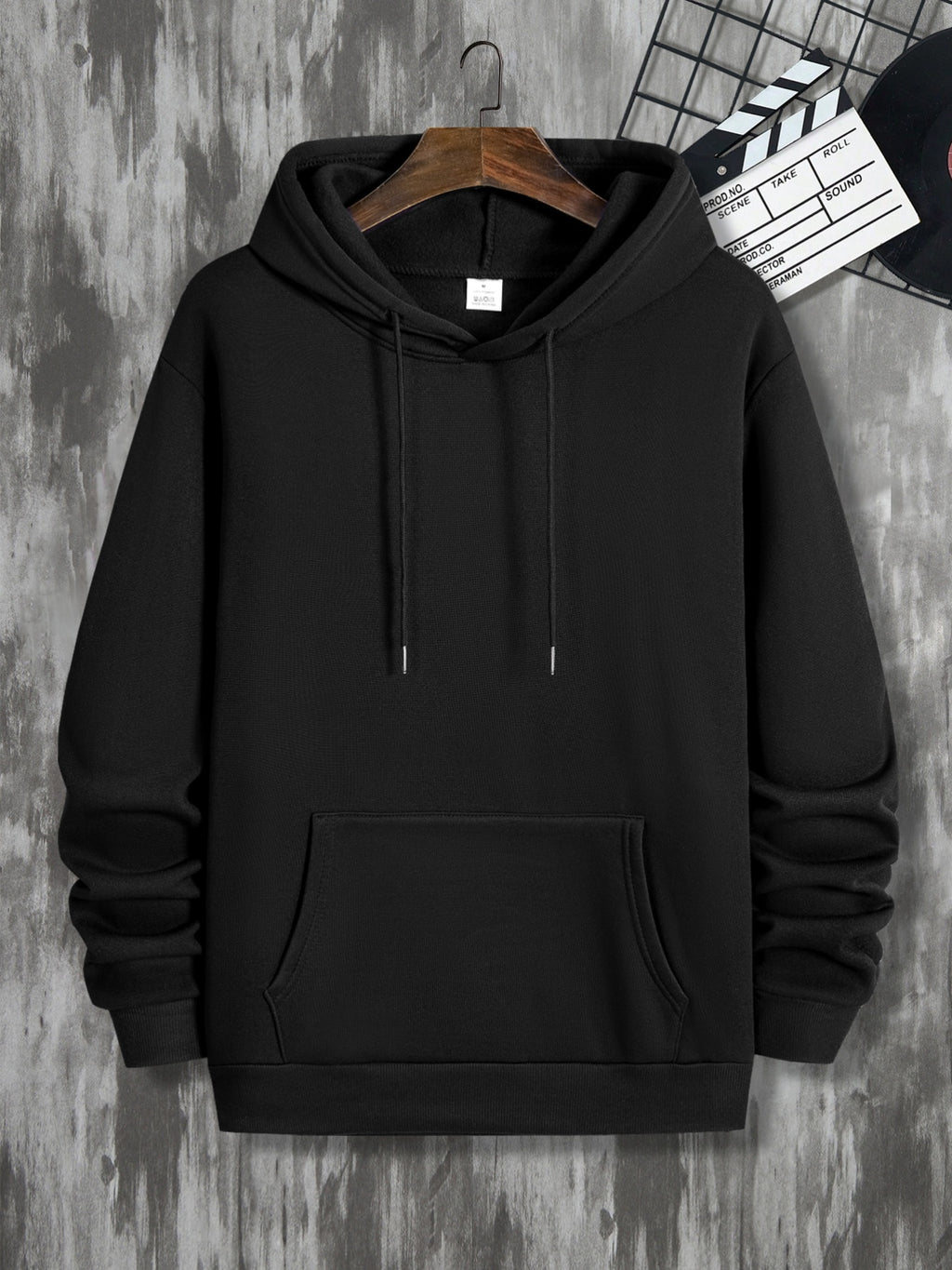 Men'S Hoodie with John 3:16 Bible Verse Print - Black Religious Apparel, Adjustable Drawstring Hood & Front Pocket - Christian Faith-Based Clothing for Everyday Casual Wear - All-Season Comfort Fit Pullover Sweatshirt, Spirit