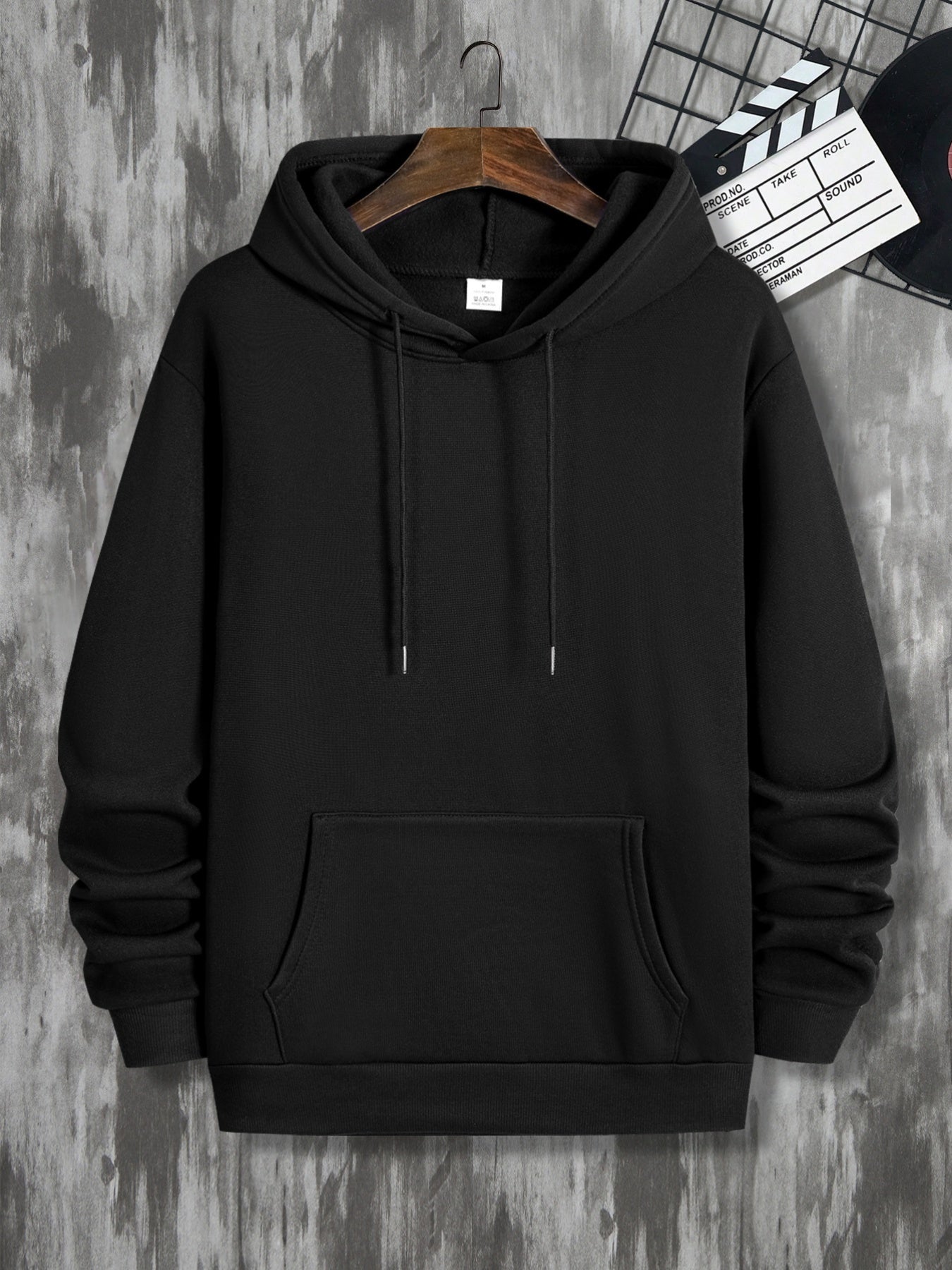 Men'S Hoodie with John 3:16 Bible Verse Print - Black Religious Apparel, Adjustable Drawstring Hood & Front Pocket - Christian Faith-Based Clothing for Everyday Casual Wear - All-Season Comfort Fit Pullover Sweatshirt, Spirit