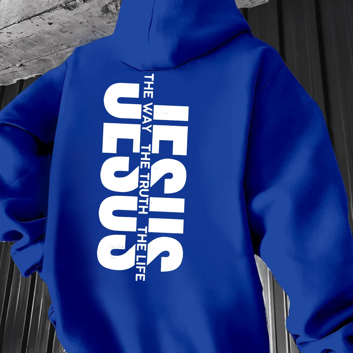 Men'S Casual Hooded Sweatshirt with "THE WAY JESUS LIVED HIS LIFE" Print - Yellow, Long Sleeve, Front Pocket, Polyester Blend, Machine Washable, Inspirational Clothing | Casual Style Hoodie | Machine Washable Top