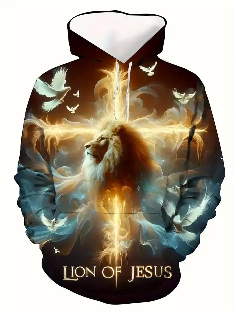 New Christian Hoodie Jesus Cross 3D Printed Men Sweatshirt Unisex Pullover Casual Oversized Man Hoodies Streetwear Dropshipping