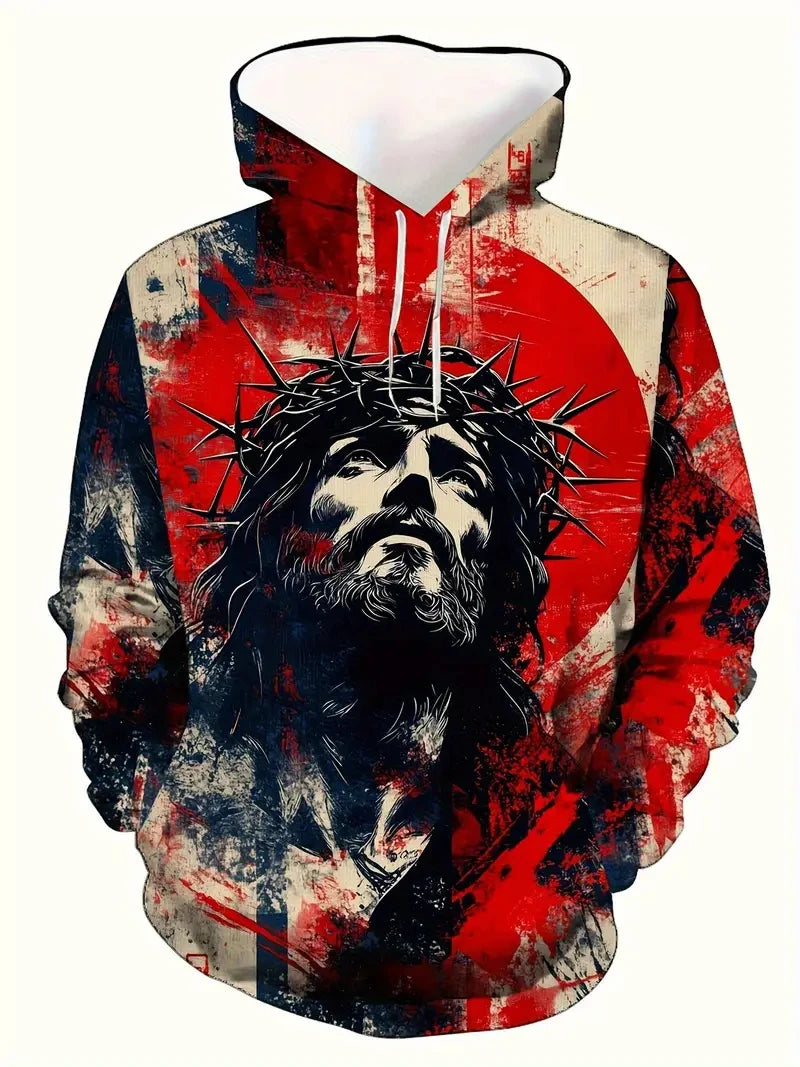 New Christian Hoodie Jesus Cross 3D Printed Men Sweatshirt Unisex Pullover Casual Oversized Man Hoodies Streetwear Dropshipping