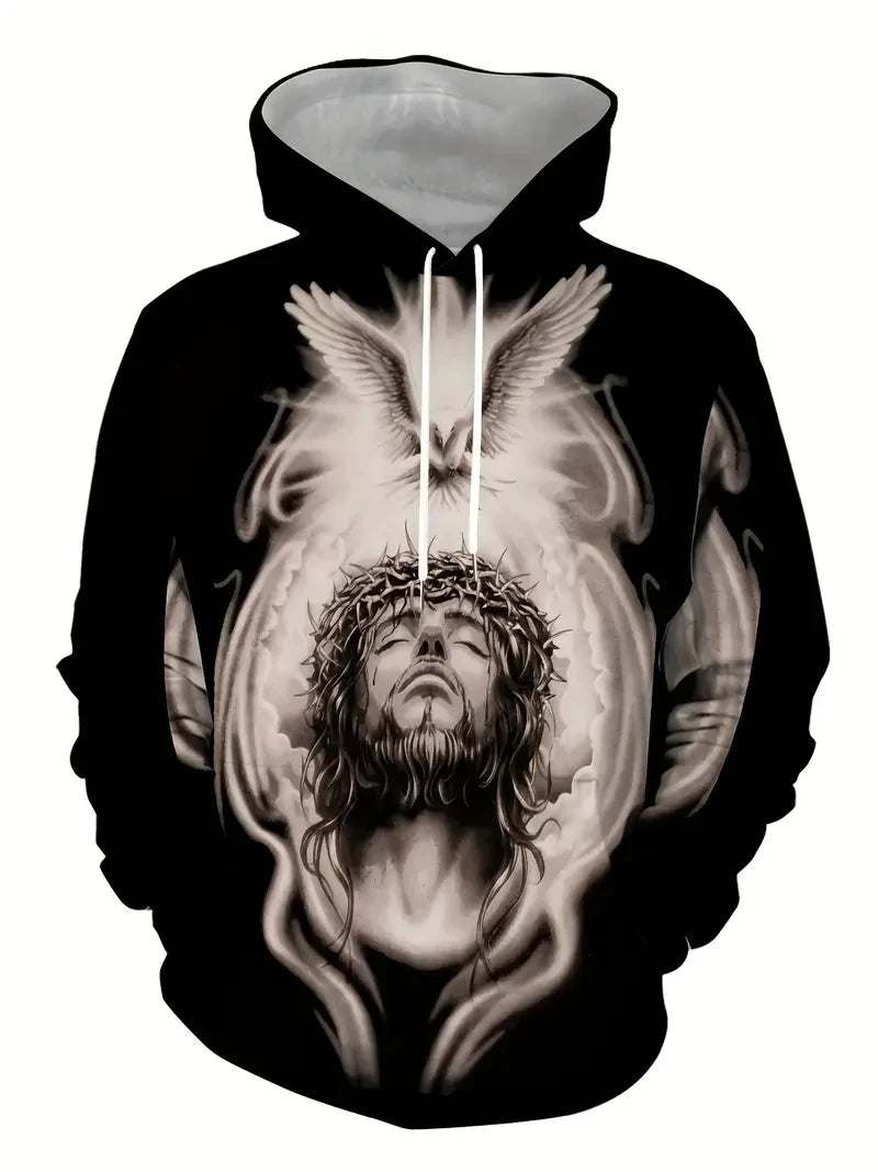 New Christian Hoodie Jesus Cross 3D Printed Men Sweatshirt Unisex Pullover Casual Oversized Man Hoodies Streetwear Dropshipping