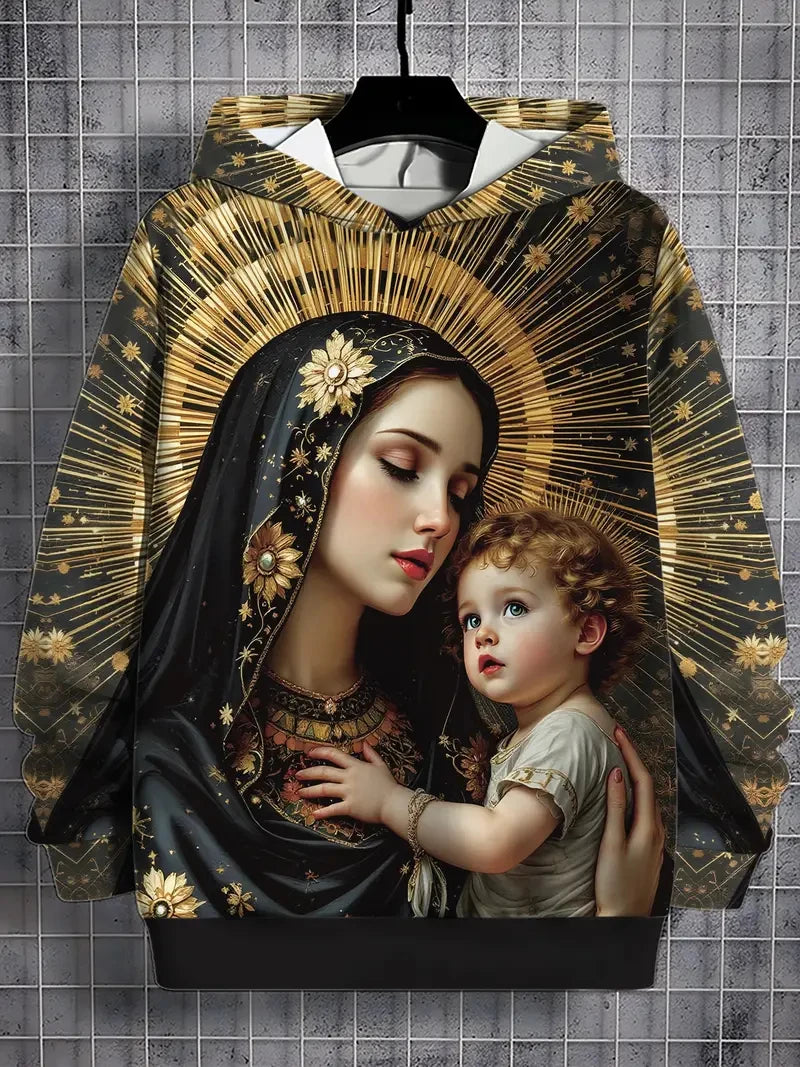 2025 New Christian Men Women Fashion Trendy Hoodies Cross Jesus 3d Printed Hooded Sweatshirt Oversized Unisex Streetwear Tops