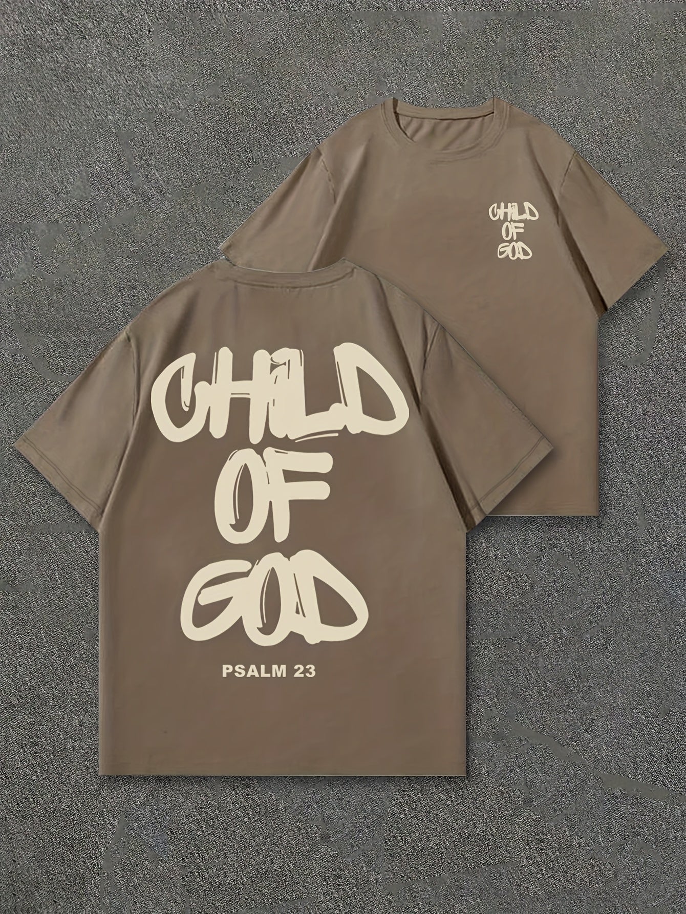 Men'S Casual Summer T-Shirt Set - "Faith Over Fear" Print, Short Sleeve, Round Neck, Lightweight Knit Fabric, Perfect for Outdoor Activities, Casual Sportswear|Motivational Print|Comfortable Fit, PLUS SIZE