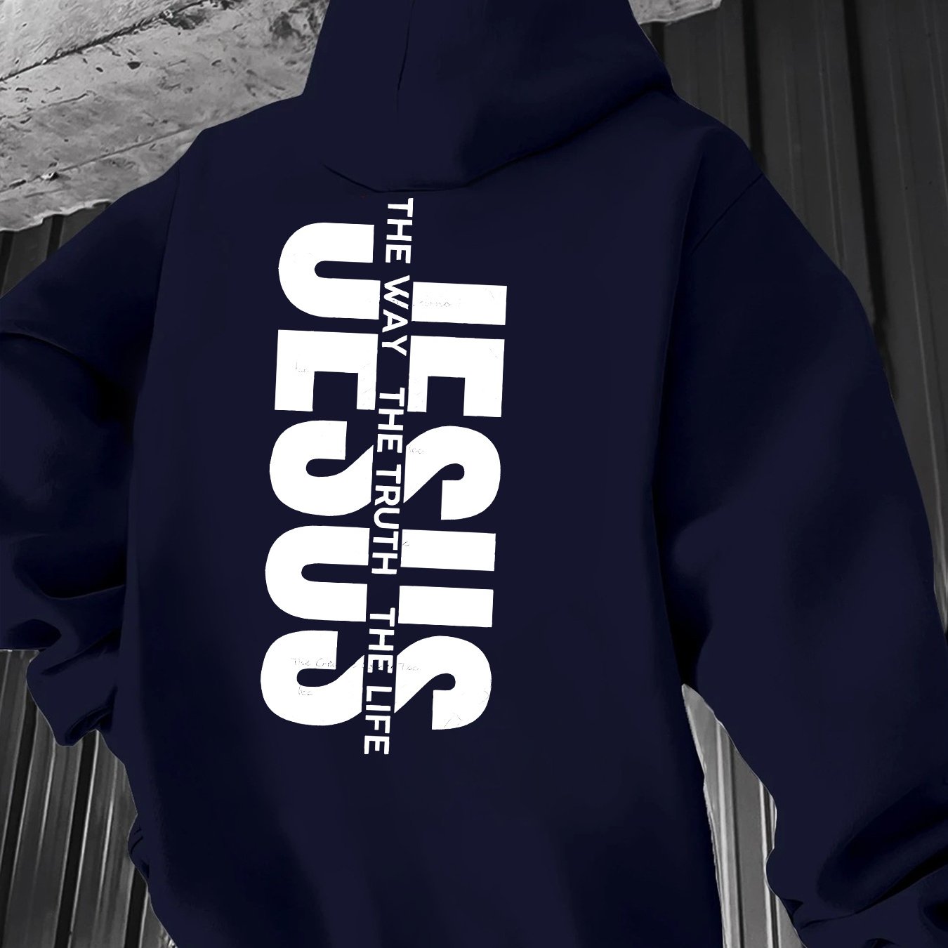 Men'S Casual Hooded Sweatshirt with "THE WAY JESUS LIVED HIS LIFE" Print - Yellow, Long Sleeve, Front Pocket, Polyester Blend, Machine Washable, Inspirational Clothing | Casual Style Hoodie | Machine Washable Top